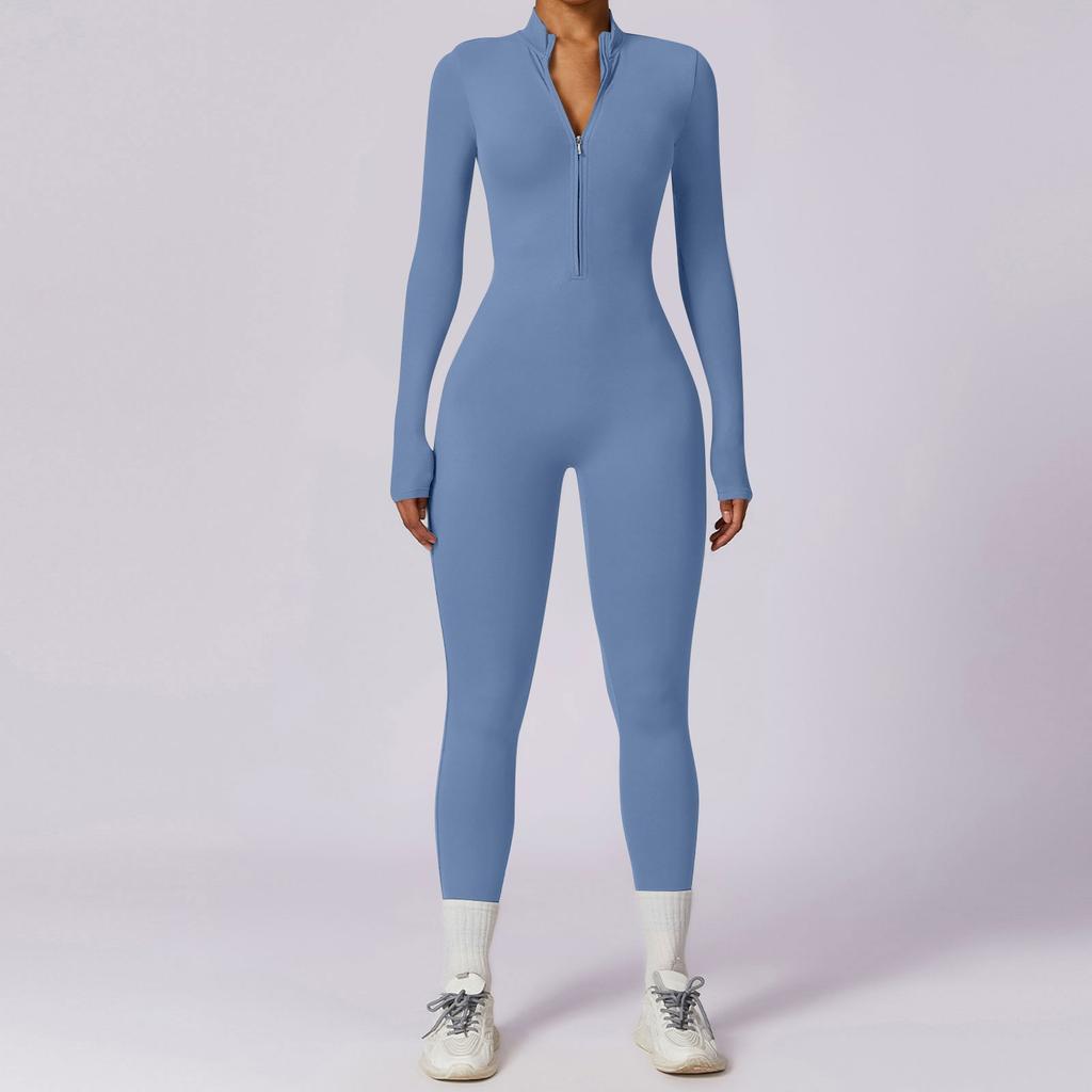 Aveline Thermal Jumpsuit – Long Sleeve Zip-Up One-Piece