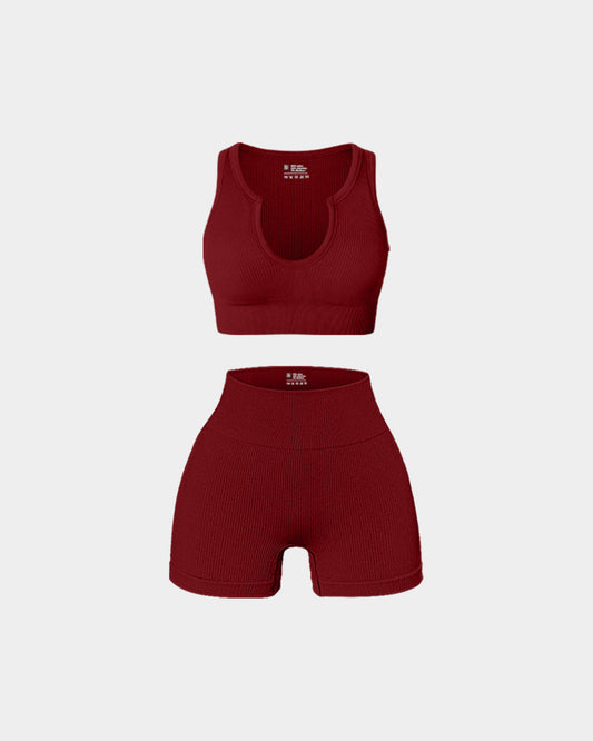 High Waist Leggings with  Cloud-Shaped Collar Sports Bra Exercise Set