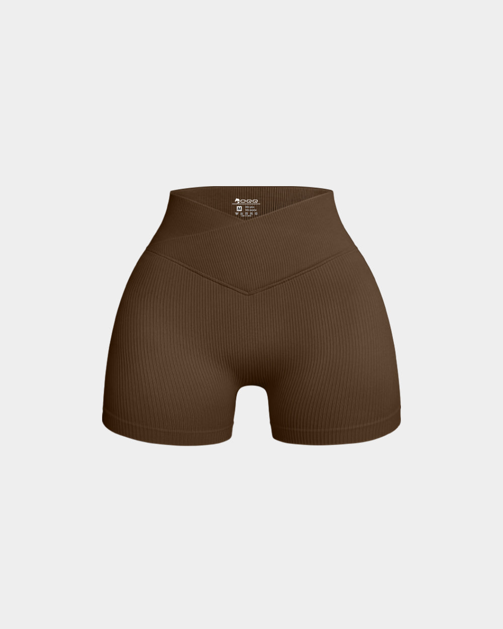 Ribbed Seamless High Waist Cross Over Athletic Shorts