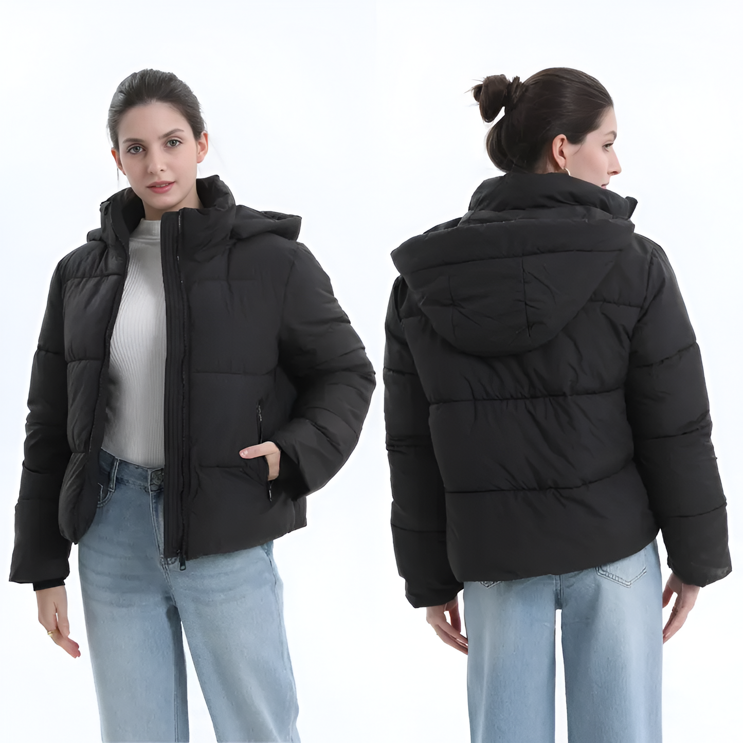 Aveline Fitted Hooded Puffer Jacket