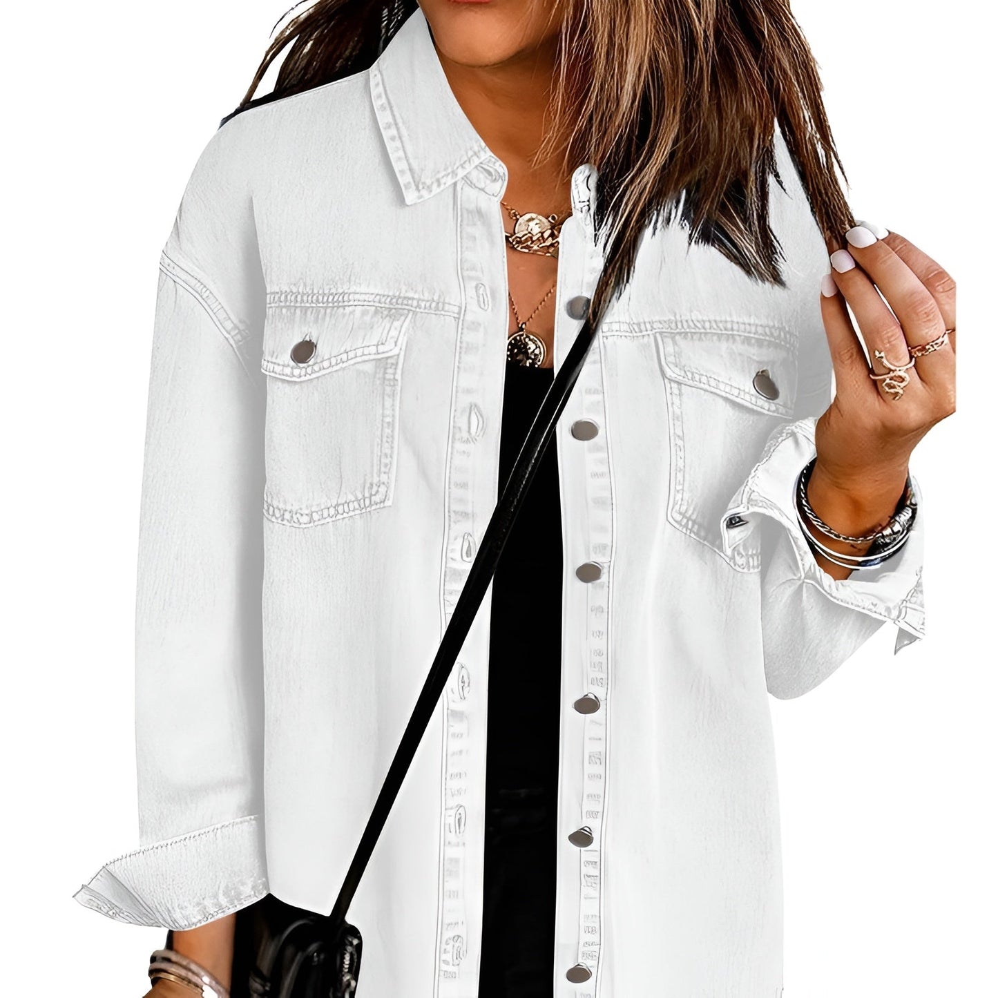 Aveline Ripped Fringe Denim Jacket