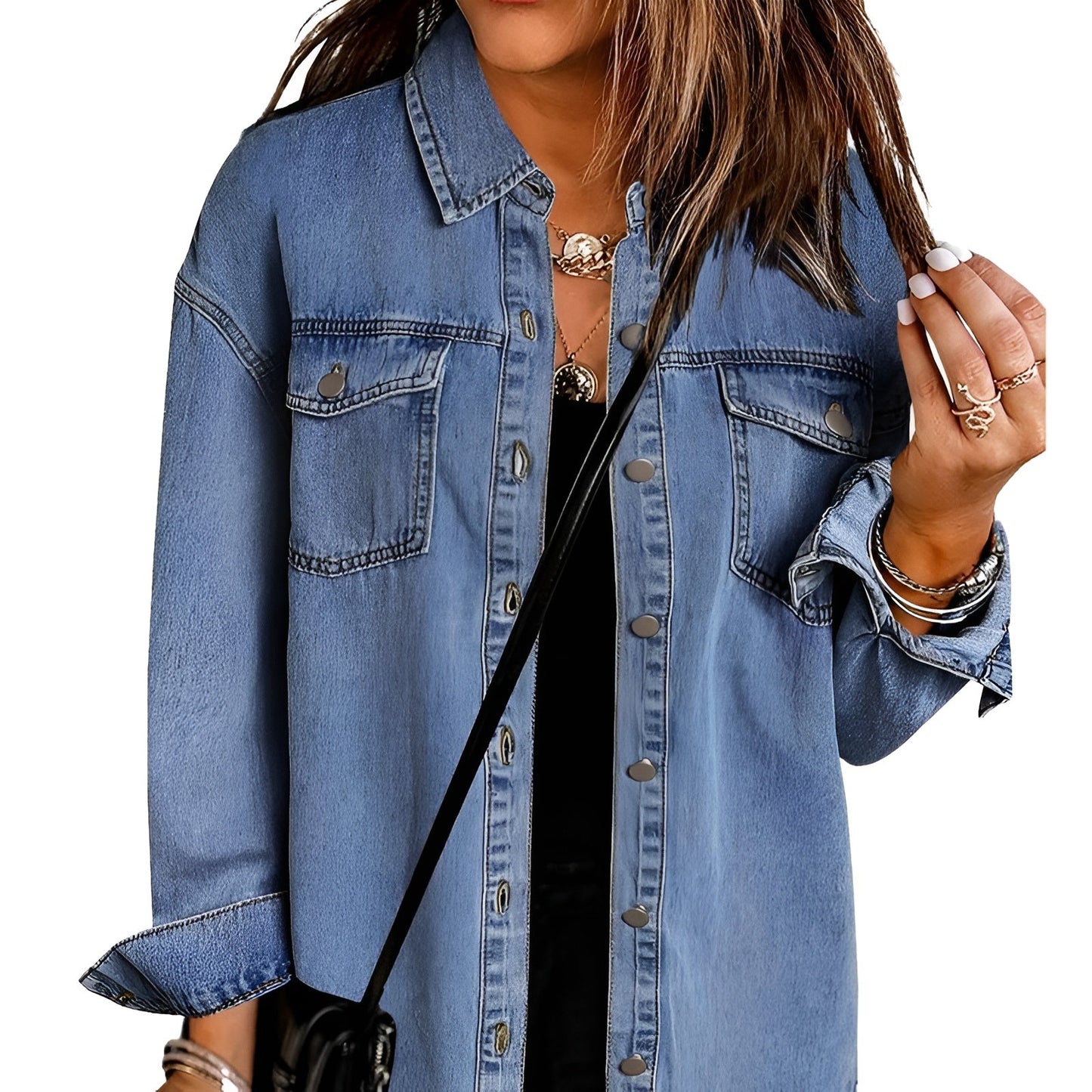 Aveline Ripped Fringe Denim Jacket