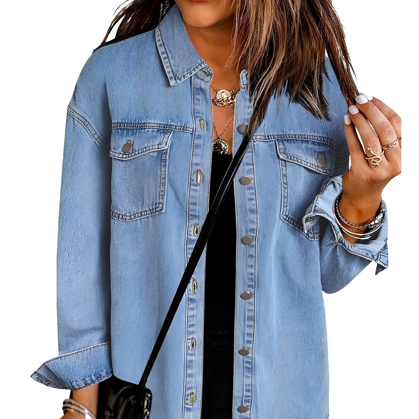Aveline Ripped Fringe Denim Jacket
