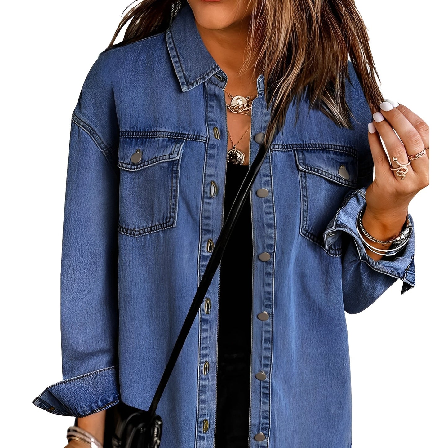 Aveline Ripped Fringe Denim Jacket
