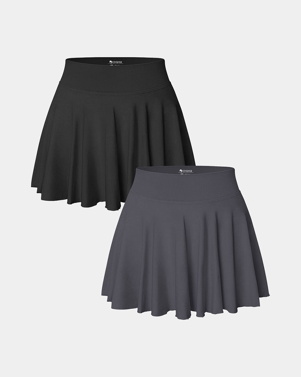 2 in 1 Basic Flared Mini Skirts