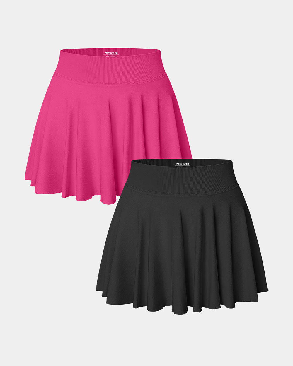 2 in 1 Basic Flared Mini Skirts