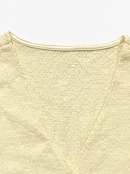 Leisure V-Neck Button Tank Top & Low-Rise Wide Leg Trousers Co-ord