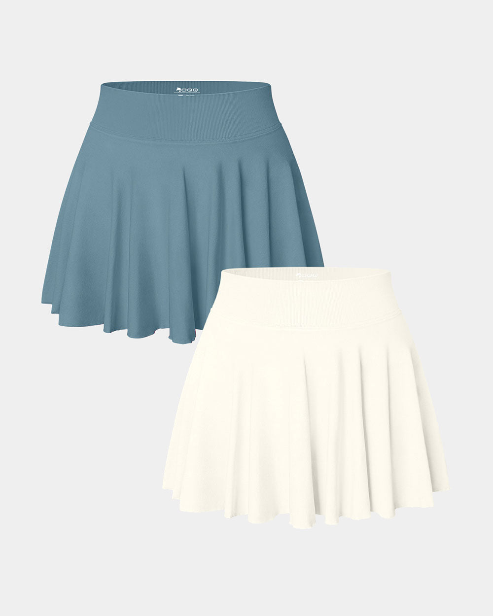 2 in 1 Basic Flared Mini Skirts