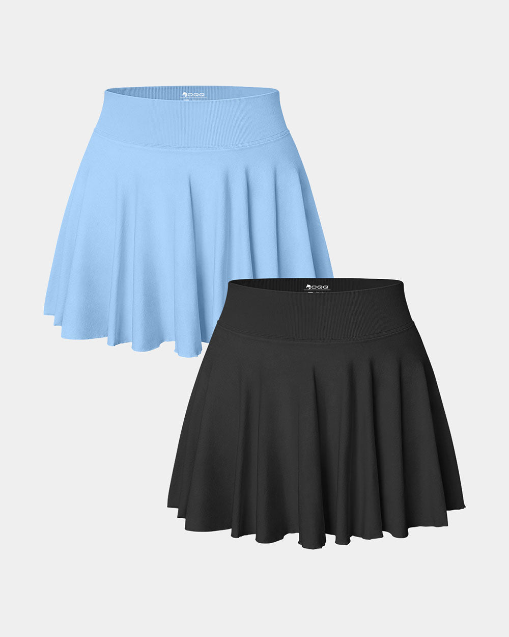 2 in 1 Basic Flared Mini Skirts
