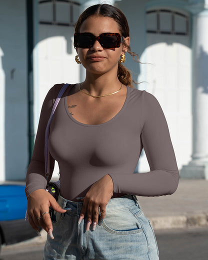 Crew neck Long Sleeve Bodysuit