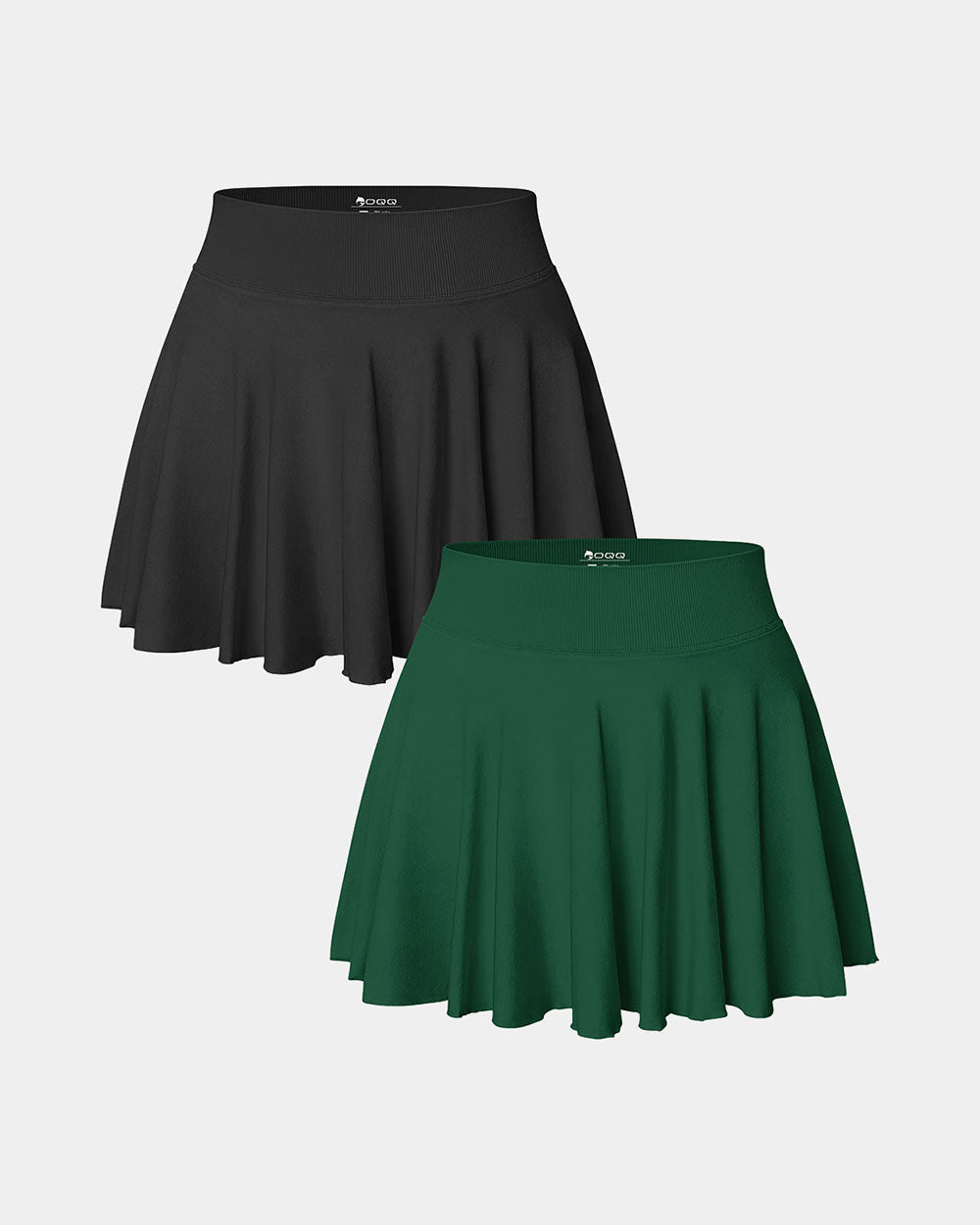 2 in 1 Basic Flared Mini Skirts