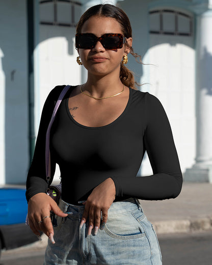 Crew neck Long Sleeve Bodysuit