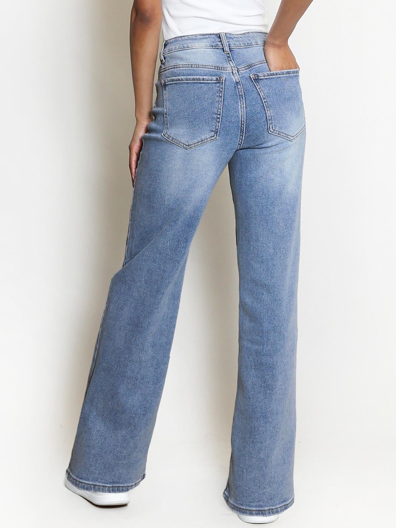 Casual Mid-Rise Denim Multi-Pocket Stretchy Jeans