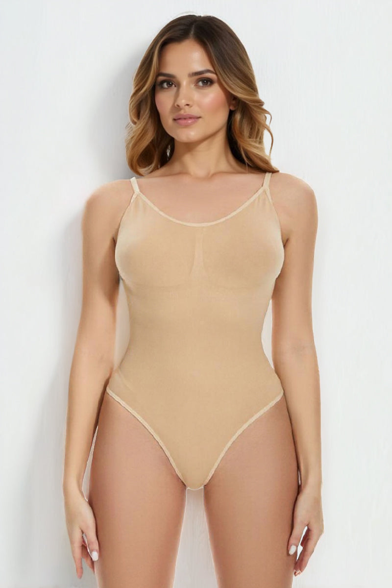 Sexy Solid Color Thin Strap Shaping Bodysuit(Size 8-18UK)