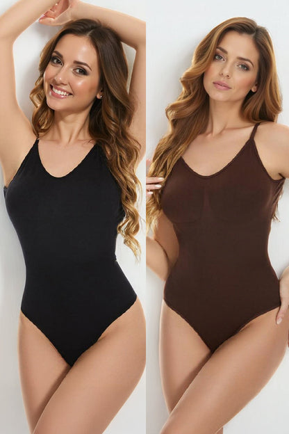 Sexy Solid Color Thin Strap Shaping Bodysuit(Size 8-18UK)