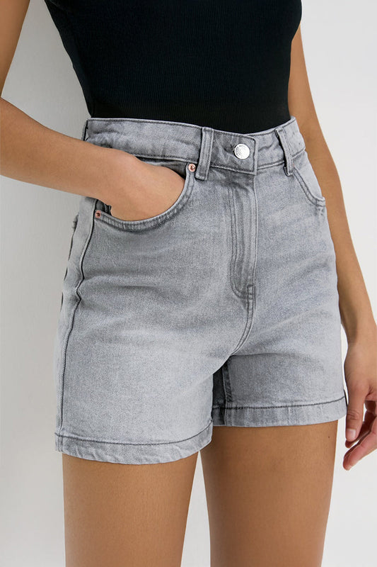 Versatile High Waist Multi-Pocket Denim Shorts