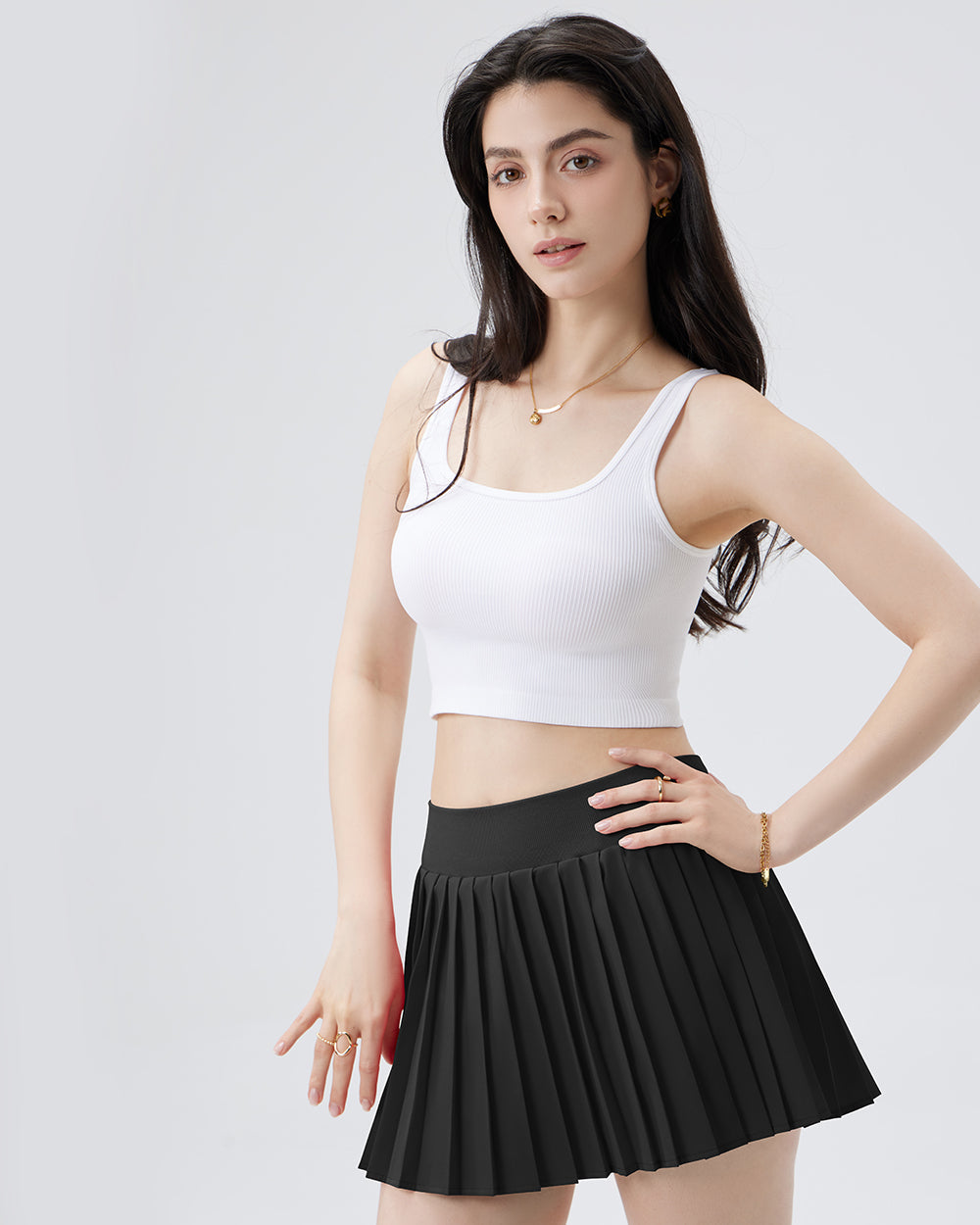 A-Line Pleated Mini Skirts