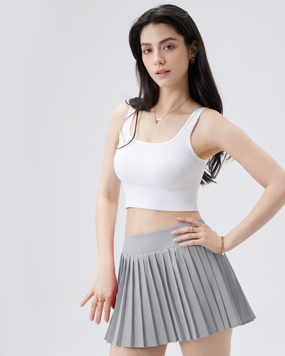 A-Line Pleated Mini Skirts