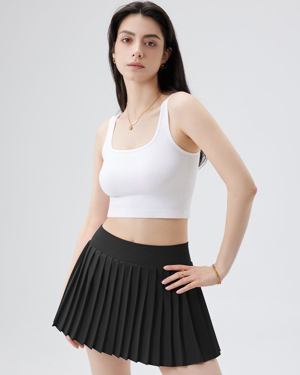 A-Line Pleated Mini Skirts