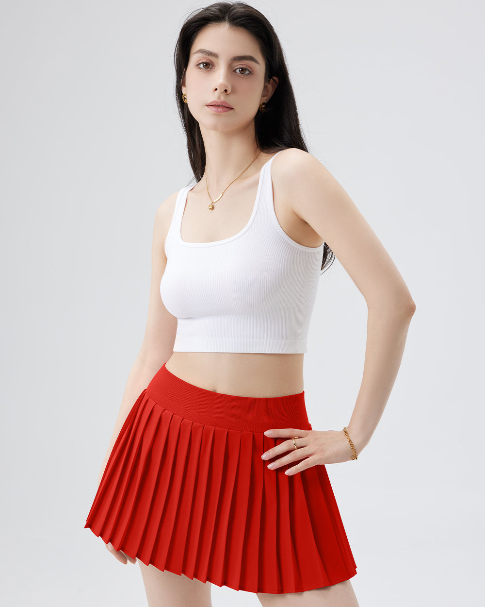 A-Line Pleated Mini Skirts