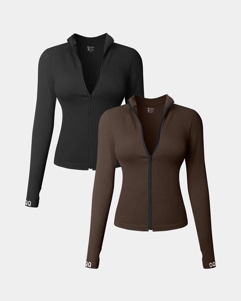 Long Sleeve  Front Zipped  Tops