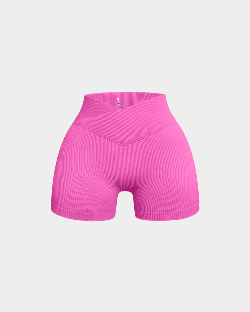 Ribbed Seamless High Waist Cross Over Athletic Shorts
