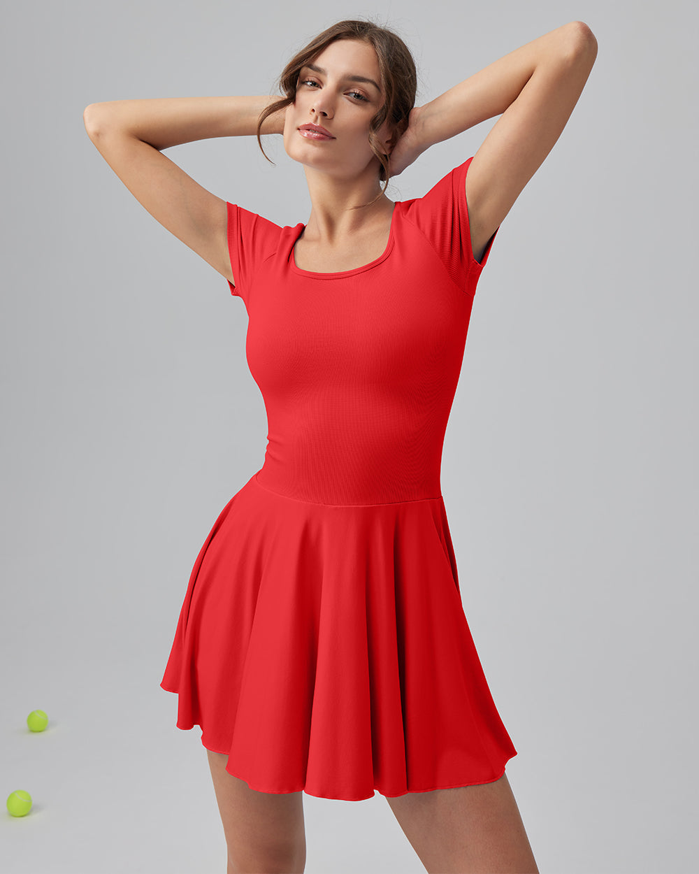 Ruffle Hem Short Sleeve with Shorts Dresses