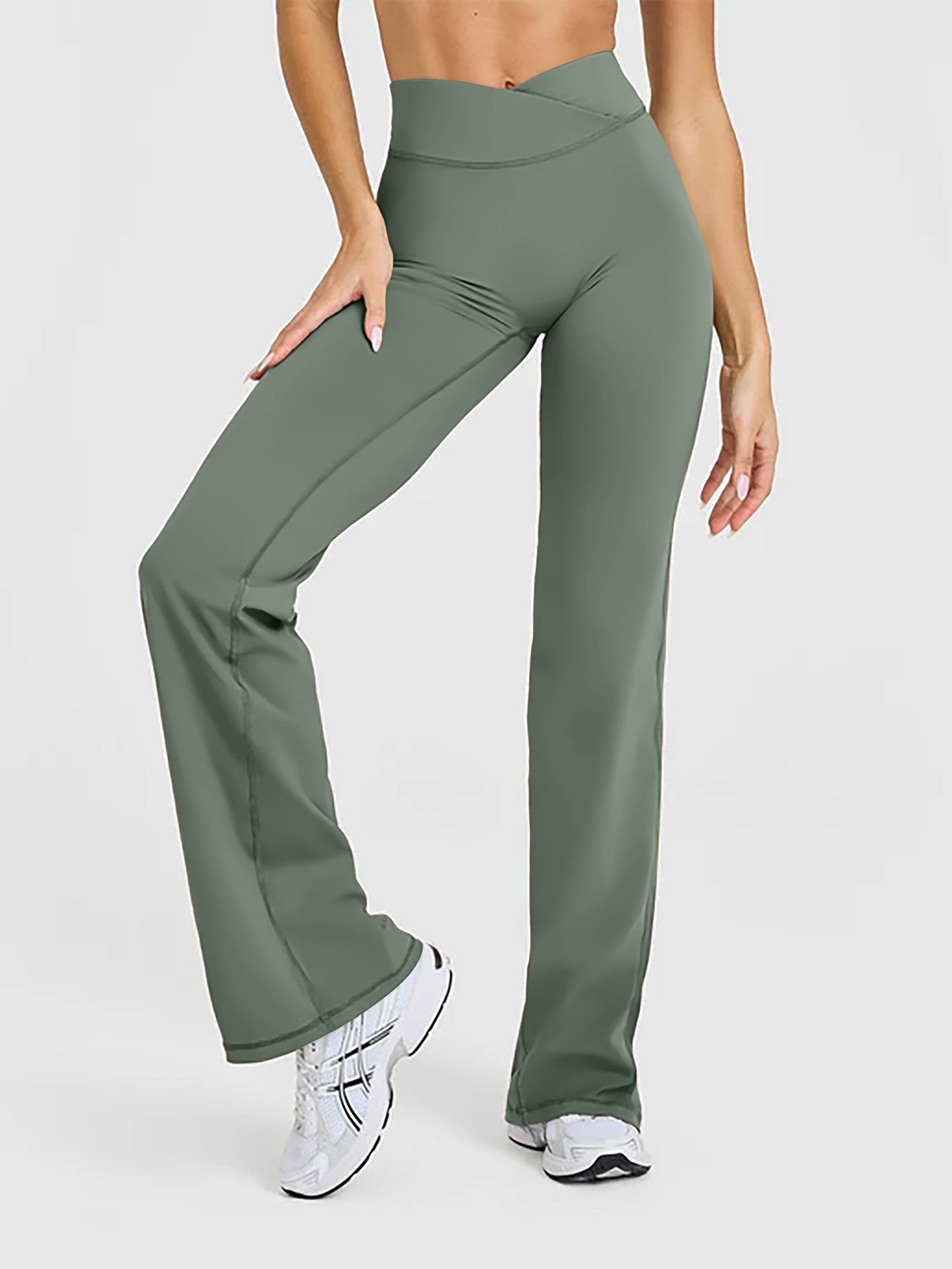 High-Waisted With a Compressive Wrap Waistband Pants