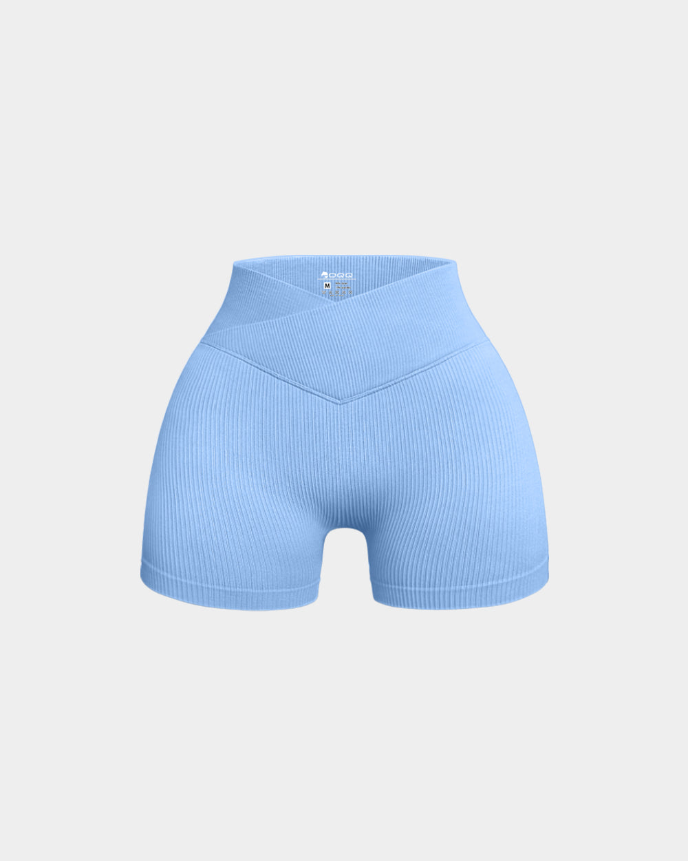 Ribbed Seamless High Waist Cross Over Athletic Shorts