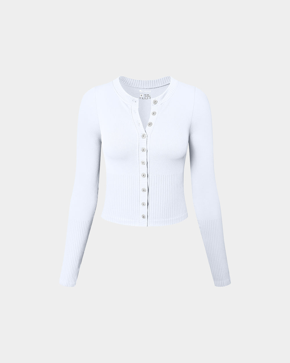 Crew Neck Button Knit Stretch Casual Fitted Tee Shirts