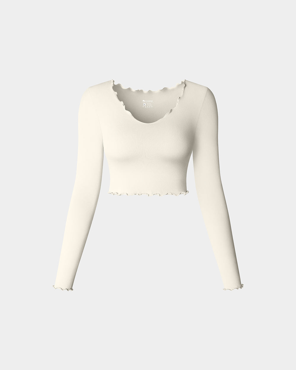 Long Sleeve V Neck Crop Tops Ruffled