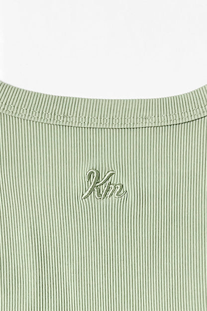 Solid Shelf-Bra Tank Top & Wide-Leg Trousers Summer Co-ord Set