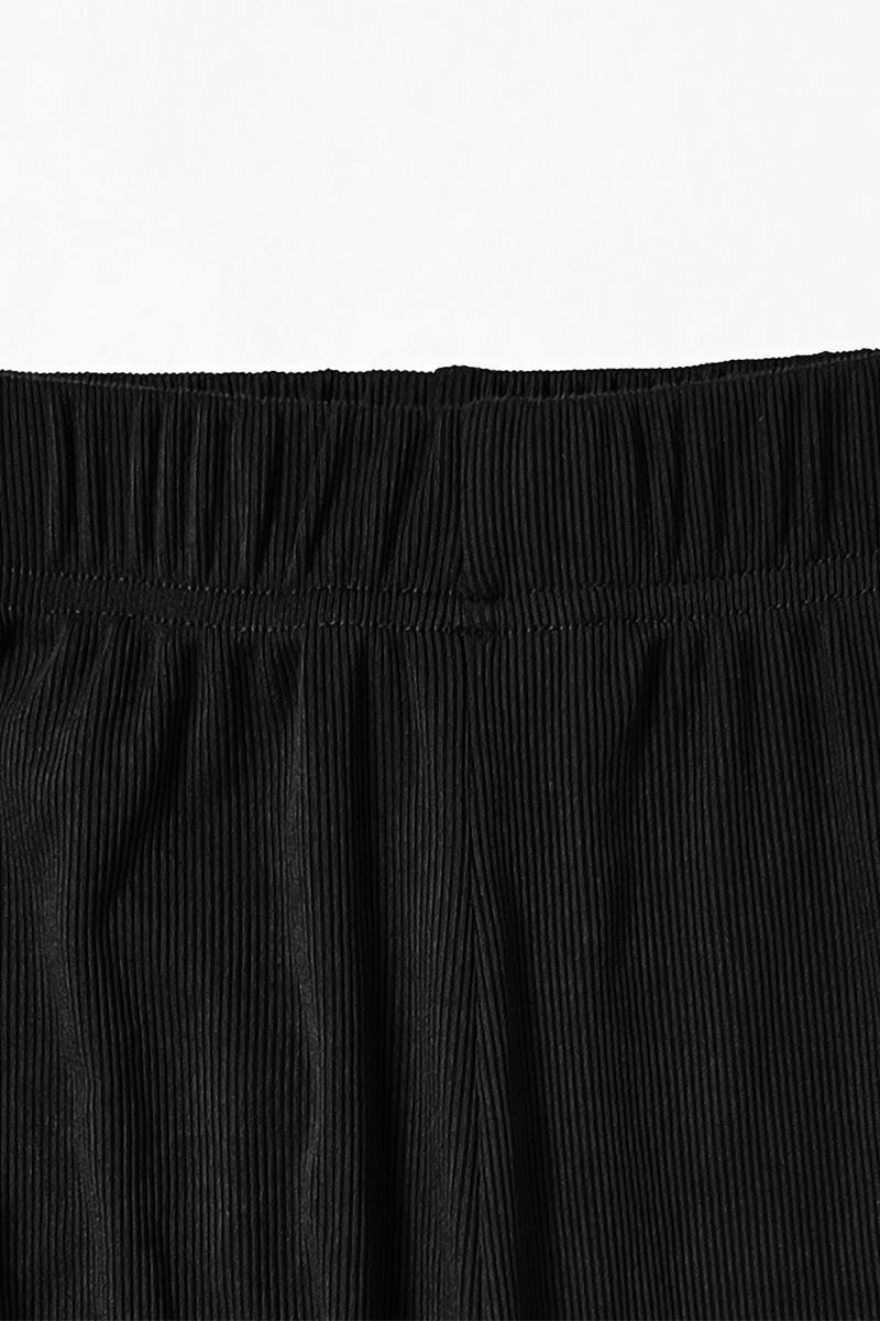 Solid Shelf-Bra Tank Top & Wide-Leg Trousers Summer Co-ord Set