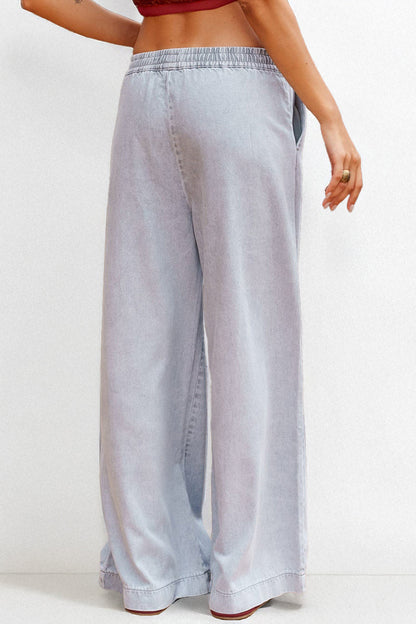 Leisure Low Rise Drawstring Wide Leg Trousers