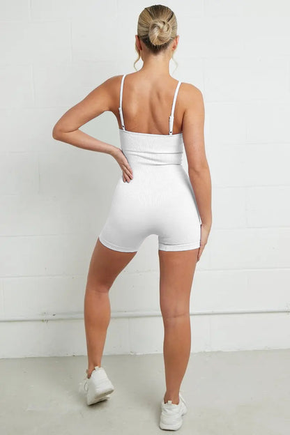 Sports Yoga Solid Color Thin Straps Seamless Playsuit