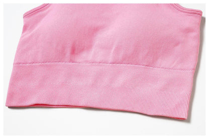 Athleisure Plain U Neck Seamless Shaping Crop Tank With Cups