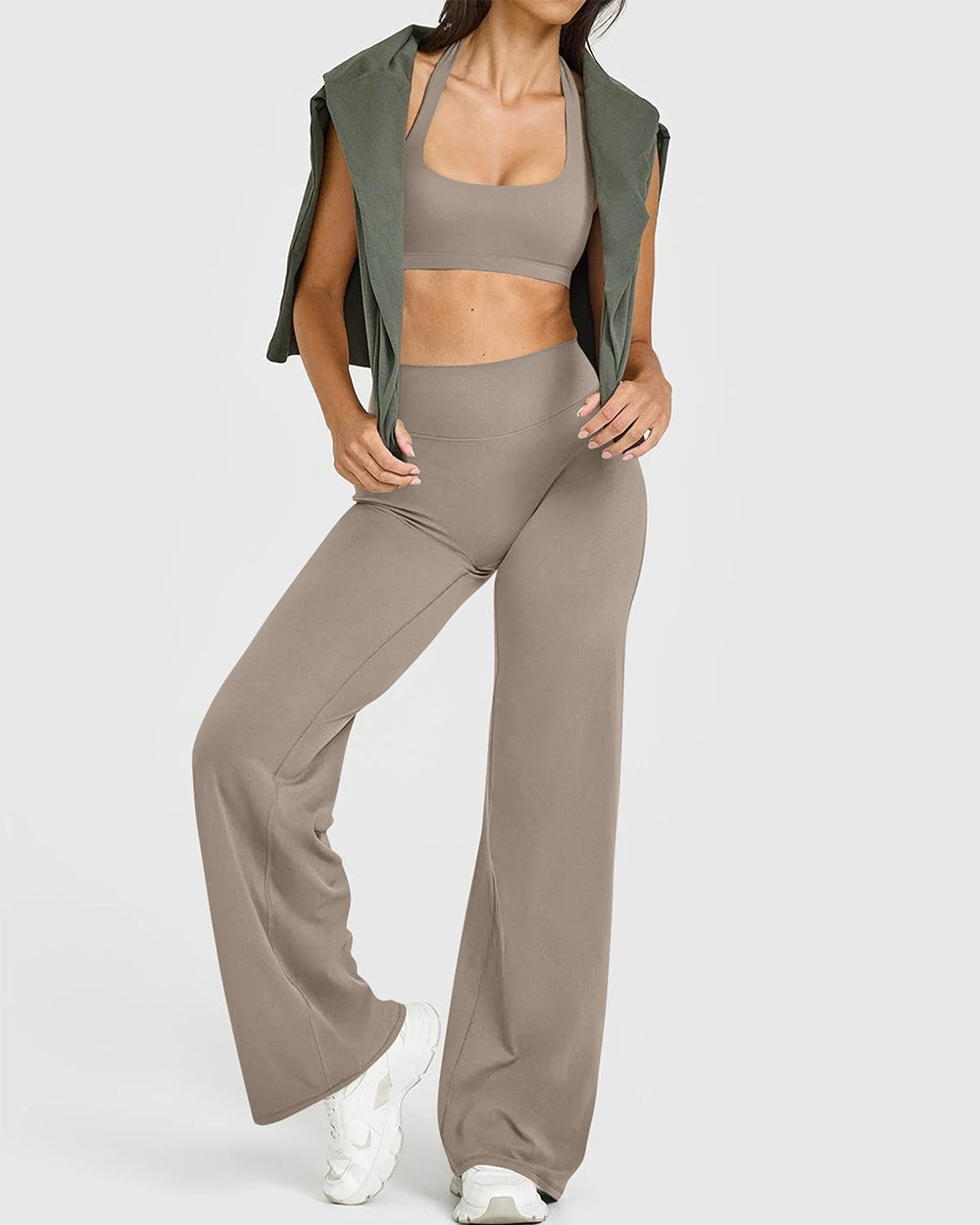 High Waist Stretch Casual Soft Straight Leg Bottoms