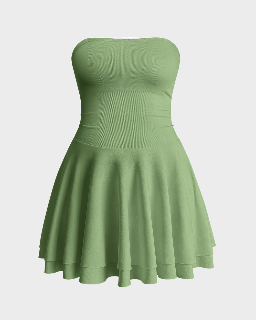 Ruched Waist Ruffle Corset A-line Dresses