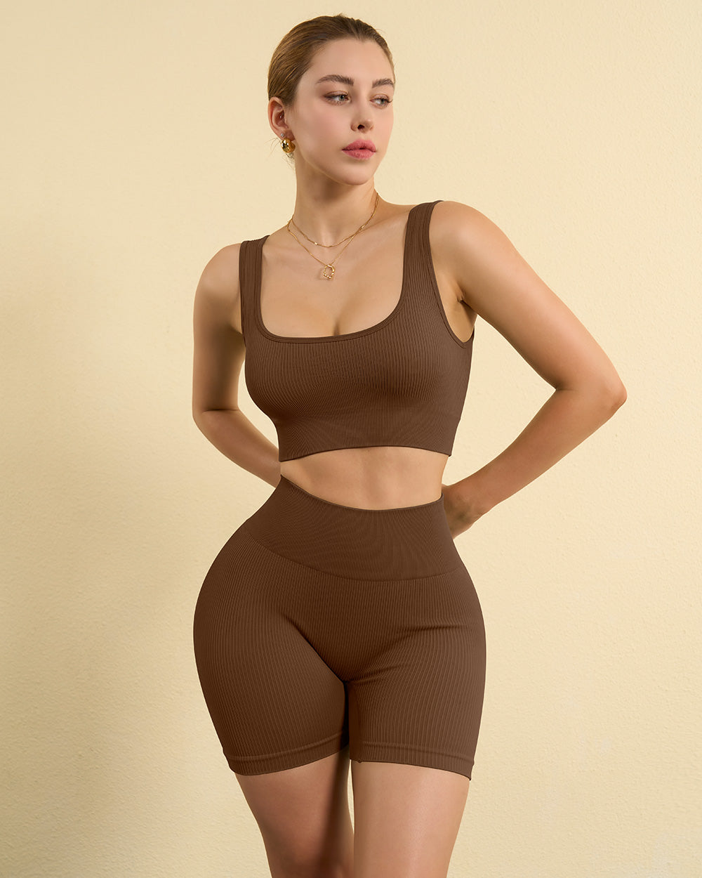 High Waist Leggings with Sports Bra Exercise Set