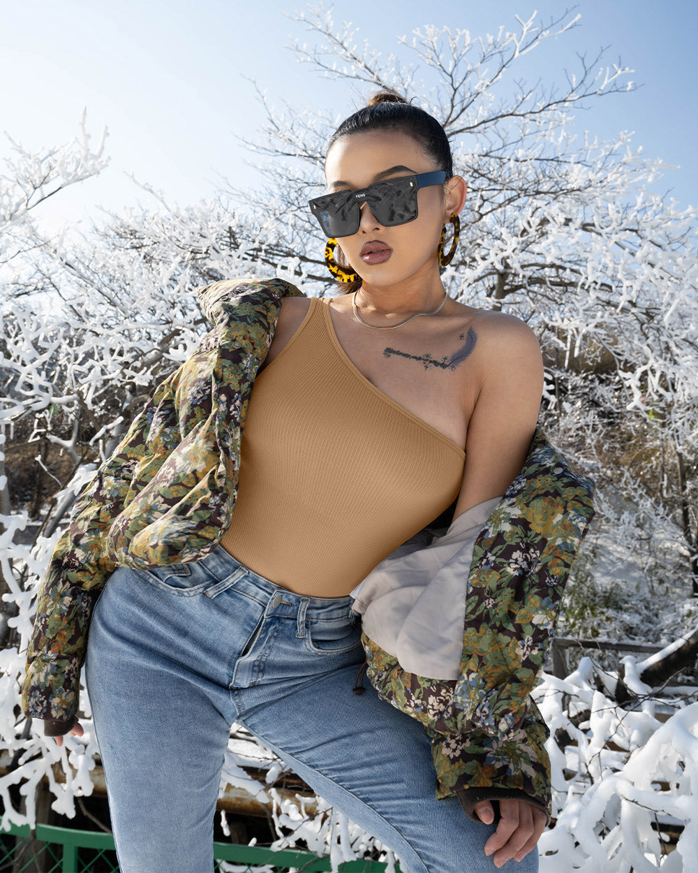 One Shoulder Sleeveless  Bodysuits