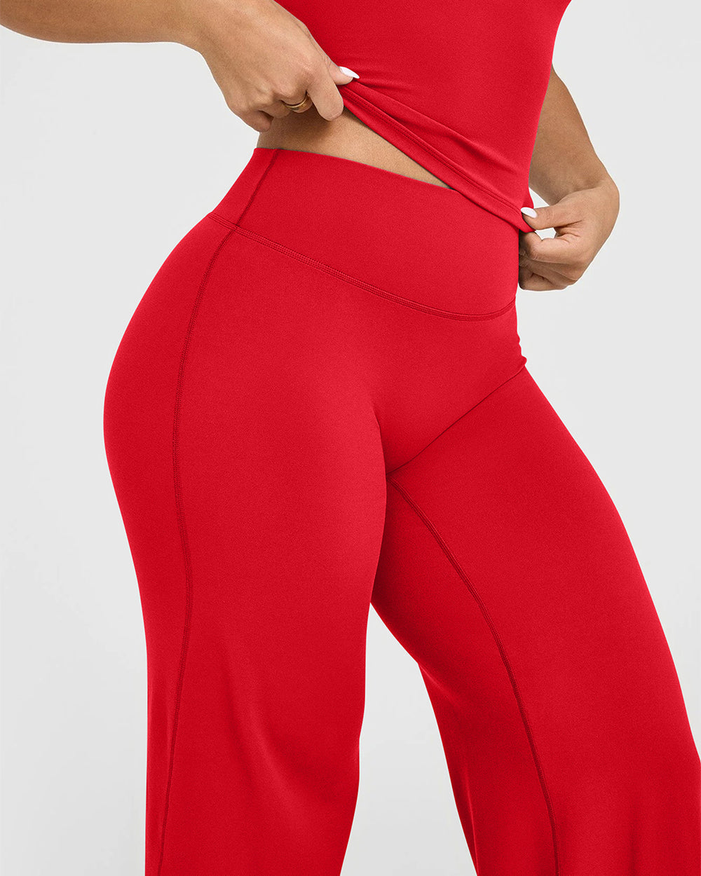 High Waist Stretch Casual Soft Straight Leg Bottoms