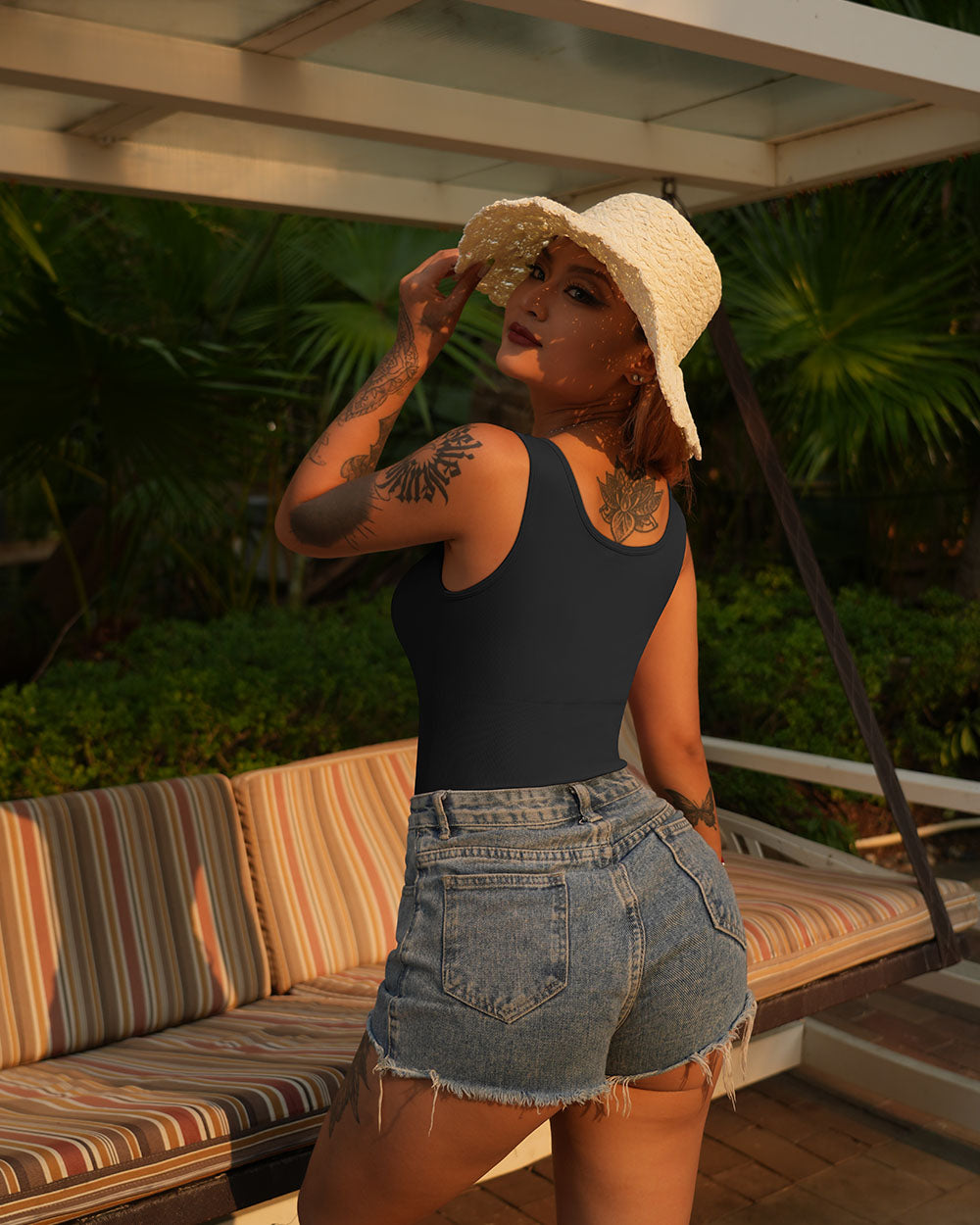 Round Neck Tank Tops Bodysuits