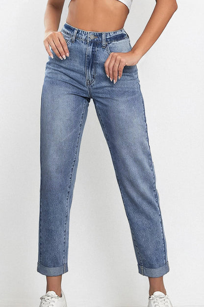 Casual Mid Rise Solid Slim Fit Jeans