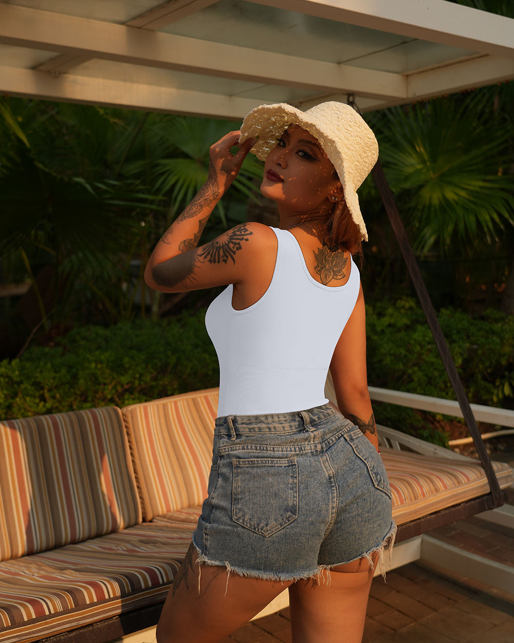 Round Neck Tank Tops Bodysuits