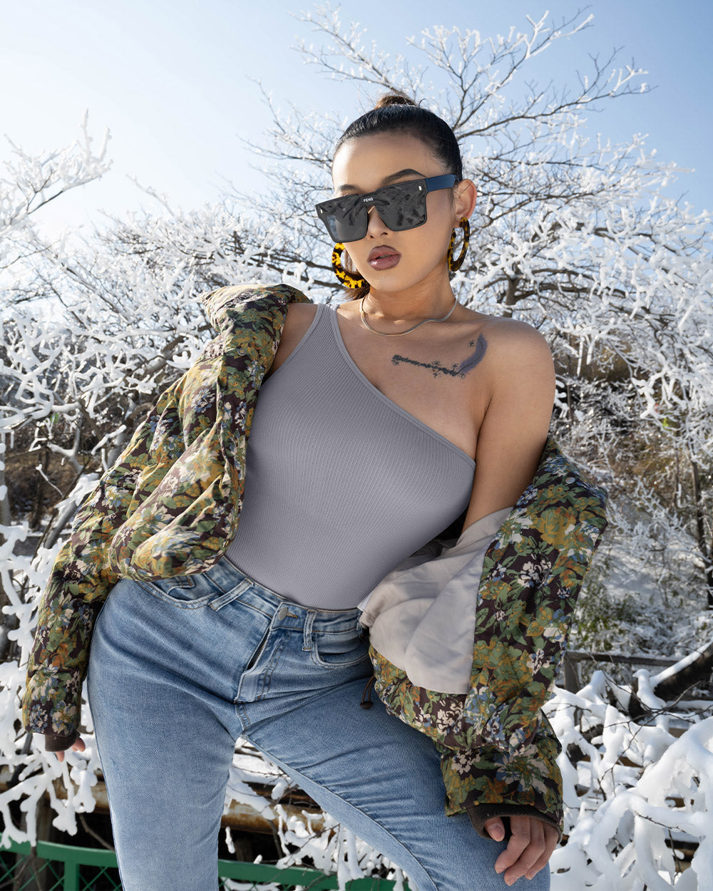 One Shoulder Sleeveless  Bodysuits