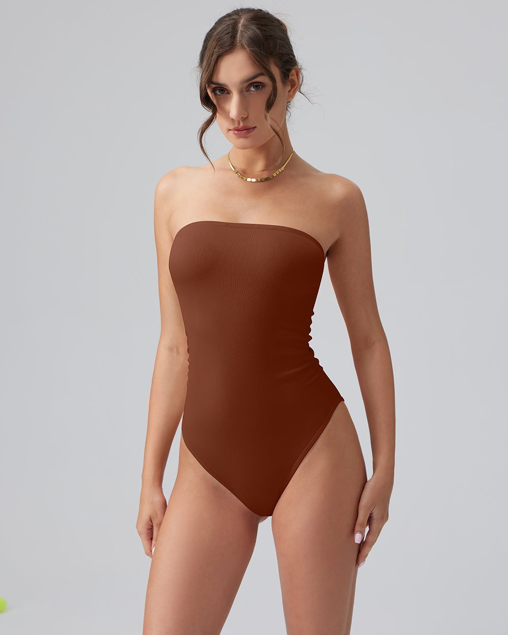 Strapless Ruched Stretch Bodysuits