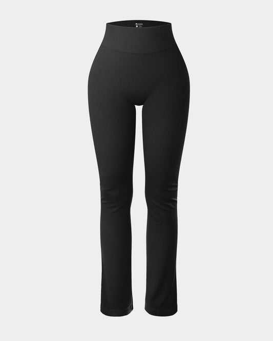 Ribbed Seamless Workout High Waist Athletic Straight Leggings