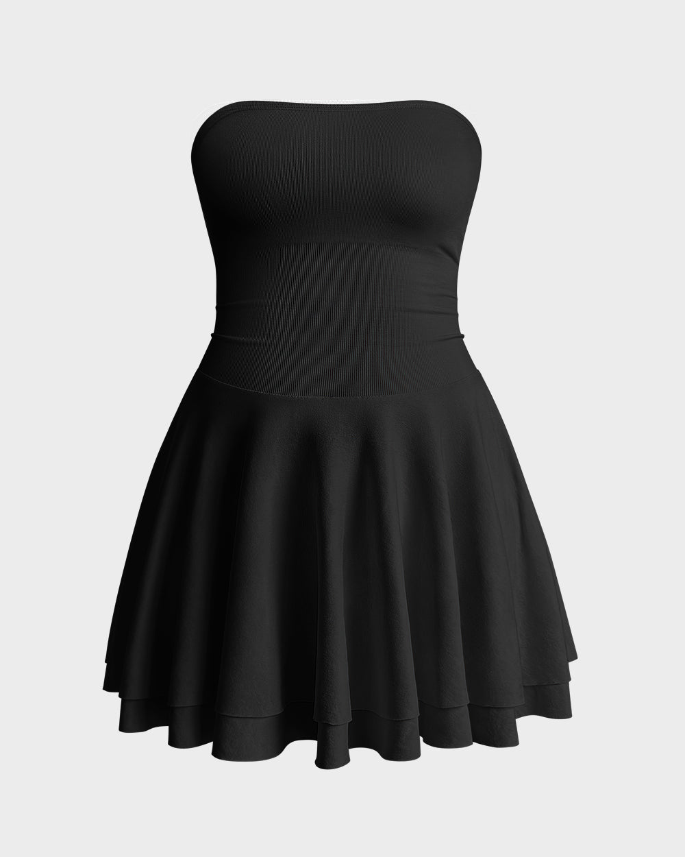 Ruched Waist Ruffle Corset A-line Dresses