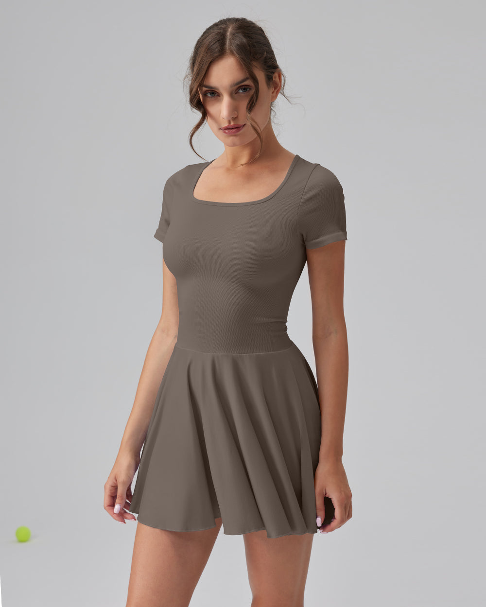 Ruffle Hem Short Sleeve with Shorts Dresses