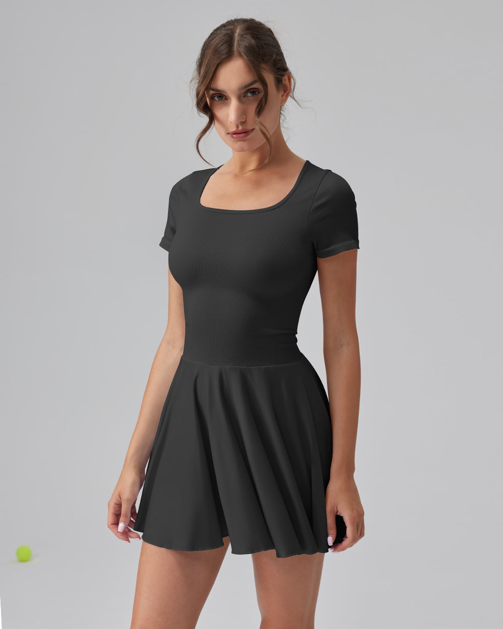 Ruffle Hem Short Sleeve with Shorts Dresses